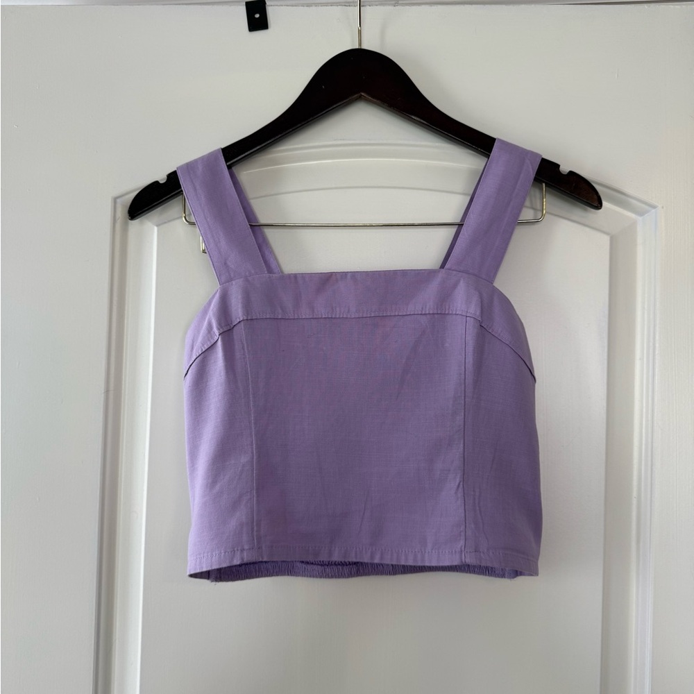 Abercrombie & Fitch Purple Fitted Crop Tank Top